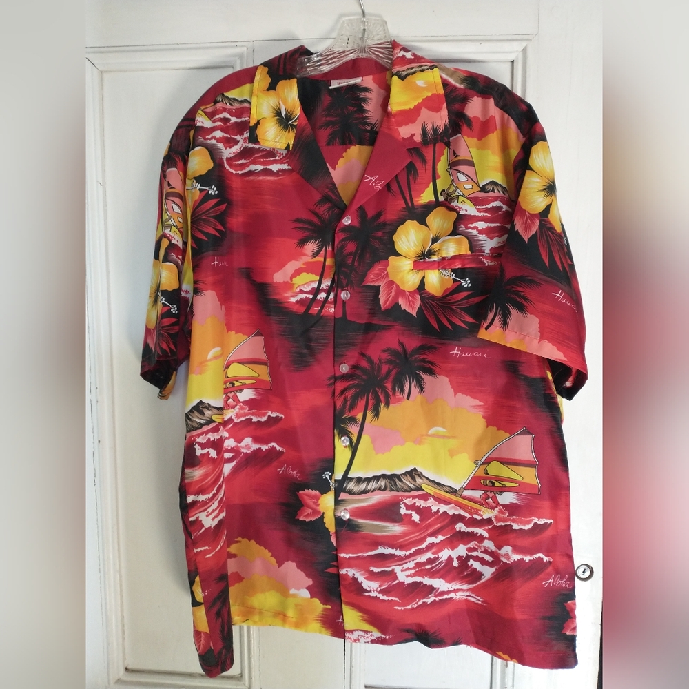 Kalena Fashions of Hawaii Men's Shirt Size XL Hawaiian made in USA